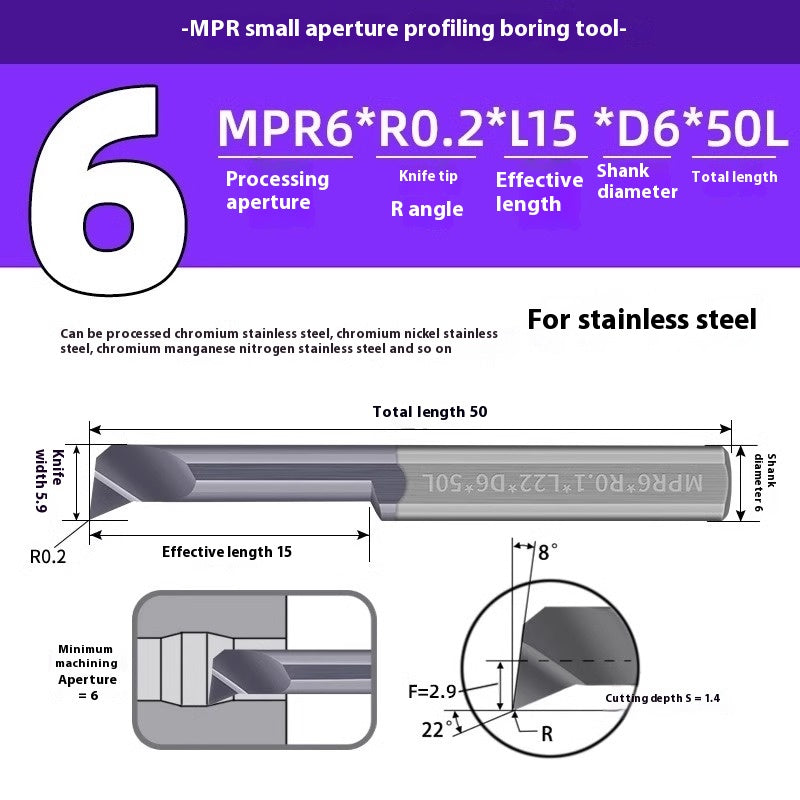 1129-CNC Small Bore Boring Tools MPR Copy Boring Turning Tools for Stainless Steel, Copper and Aluminum Lathe Micro Small Boring Tools Shandong Denso Pricision Tools Co.,Ltd.